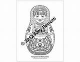 Hungarian Coloring Girl Girls Etsy Sheet Matryoshka Sheets Printable Sold sketch template