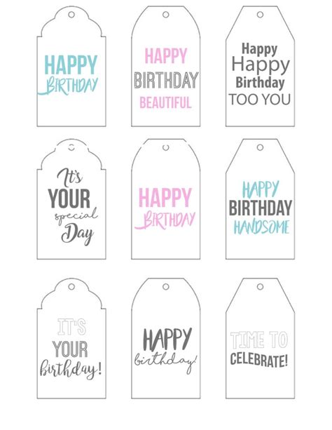 printable happy birthday tags nikkis plate blog