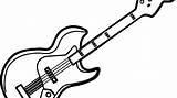 Guitar Drawing Electric Bass Drawings Easy Coloring Pages Printable Getdrawings Clipartmag sketch template