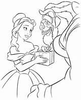 Coloring Belle Pages Disney Beast Beauty Library Clipart sketch template