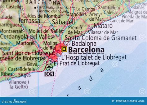 barcelona auf karte stockbild bild von erkunden karte