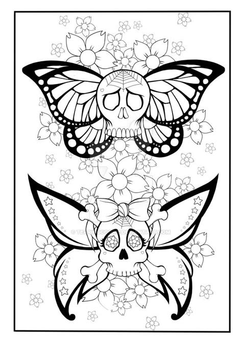skull butterfly coloring page skull coloring pages butterfly