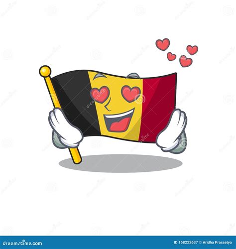 love flag belgium isolated   cartoon stock vector
