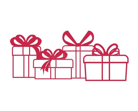 silhouette gift box present ribbon stock illustration illustration