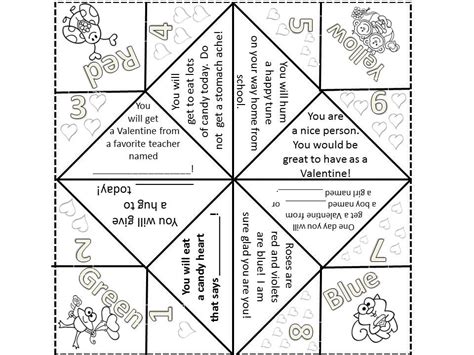 valentine cootie catcher   print teaching heart blog