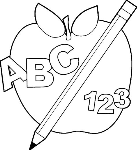 school apple coloring pages coloring pages