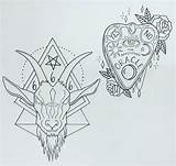Goat Satanic Ouija Baphomet Satan Dessin sketch template