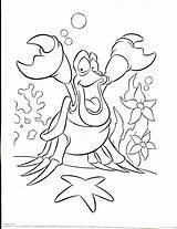 Coloring Pages Mermaid Little Sebastian Crab Disney Ariel Arielle Colouring Ausmalbilder Mal Descendants Sketch Kids Color Para Colorear Character Printable sketch template