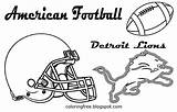 Coloring Pages Football Lions Detroit Helmet Boys Teams Printable Template Sketchite Team sketch template