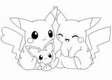 Pikachu Pichu Colorear Pokémon Wonder sketch template