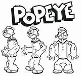 Popeye Coloring Pages Sailor Children Fun sketch template