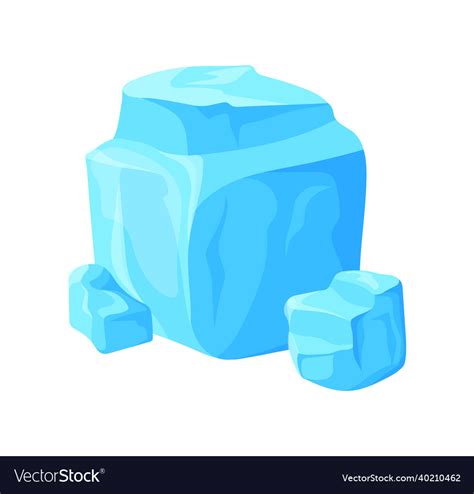 cartoon ice pieces white sign  ice  summer vector image