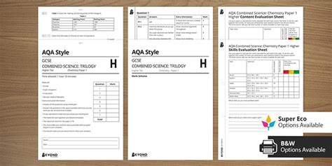 aqa gcse combined science chemistry paper  higher