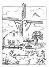 Coloring Windmills Pages Kids Holland Windmolens Kleurplaat Adult Kleurplaten Van Windmill Adults Volwassenen Kleuren Voor Printable Nederland Fun Molen Volwassen sketch template
