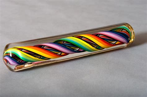 Multi Colored Glass Rolling Pin Glass Art Sculpture Gorgeous Glass
