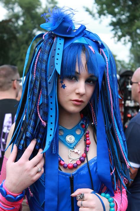 Cyber Cybergoth Cyberpunk Cyberpop Cyberlox Crin Blue Hair Dyed Fashion
