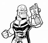 Thanos Avengers Gauntlet Infinity Endgame Performs His Guante Animados sketch template