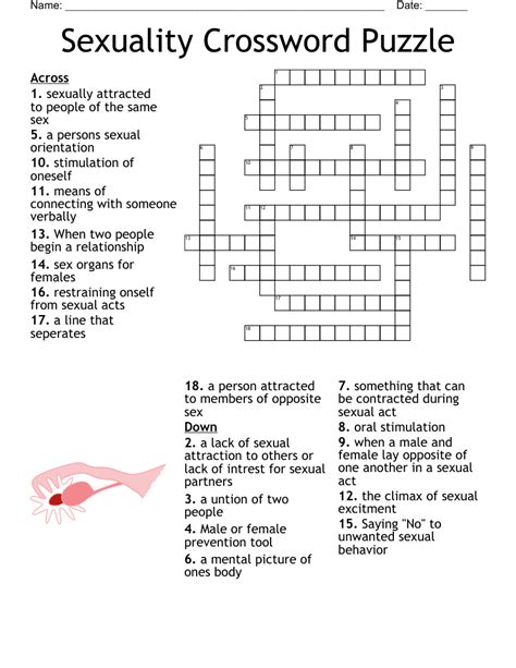 sexuality crossword puzzle wordmint