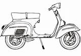 Vespa Piaggio Sprint Mewarnai Sepeda Openclipart Motobike Lukisan Motocykle Disegnare Kolorowanka Vektorgrafiken Svgsilh sketch template