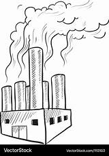 Pollution Factory Air Sketch Doodle Vector Industrial Coloring Pages Smokestack Style Polluting Stock Illustration Emissions Drawing Greenhouse Gas Color Preview sketch template