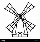 Mulino Vento Mühle Icona Vele Windmill Segel Gliederung Bozza sketch template
