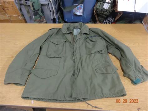 genuine 80s us army usgi m65 og 107 od green field jacket medium reg