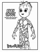 Groot Coloring Pages Baby Galaxy Drawing Guardians Colouring Printable Tutorial Print Avengers Vol Way Draw Marvel Too Color Kids Drawittoo sketch template