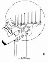 Coloring Pages Hanukkah Lighting Candle Candles Church David Star Color Print Priest Hellokids Jewish sketch template