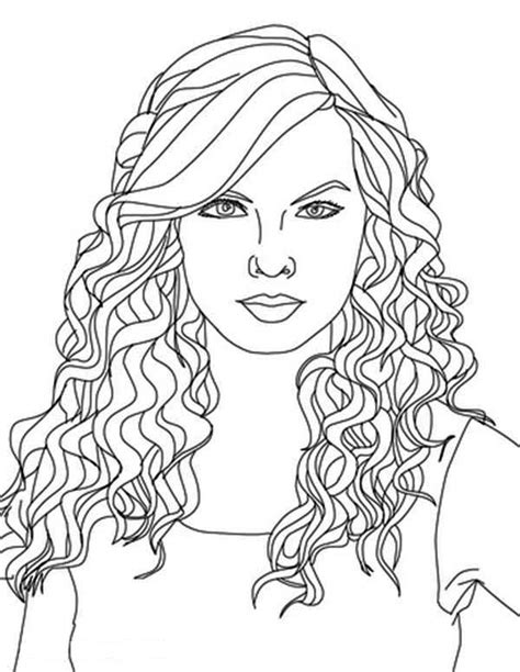 taylor swift curly hair coloring page color luna