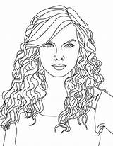 Coloring Swift Taylor Pages Hair Hairstyle Printable Curly Country Portrait Singer Coloring4free Color Girl Easy Kids Sheets People Adult Colorings sketch template