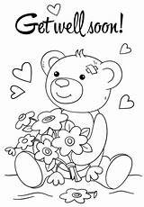 Soon Coloring Well Pages Cute Better Feel Printable Hope Cards Card Kids Bear Teddy Color Colouring Supercoloring Sheets Printables Wishes sketch template