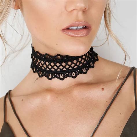 Buy Uken Wide Black Lace Boho Choker Necklace For
