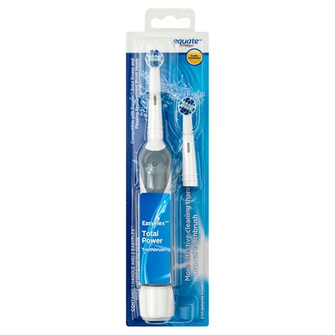 equate easyflex totalpower toothbrush battery powered  handle  replacement brush heads