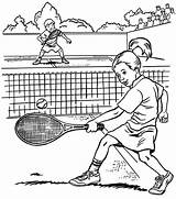 Tennis Coloring Pages Boy Playing Girl Drawing Player Sports Activity Printable Getdrawings sketch template