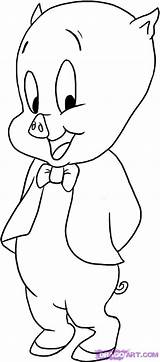 Pig Coloring Porky Draw Pages Step Drawing Looney Tunes Disney Cartoons Cartoon Kids Characters Cute Steps Color Line sketch template