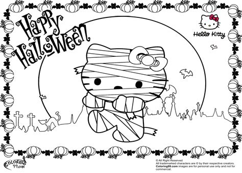 kitty halloween coloring pages team colors