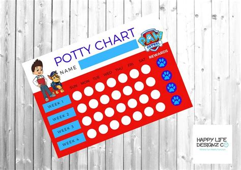 digital potty chart paw patrol etsy potty chart fun printables potty