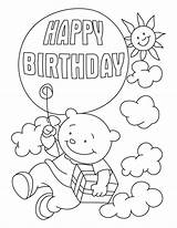 Birthday Coloring Happy Pages Printable Kids Cards Grandma Brother Wishes Print Girls Grandpa Balloon Girl Card Color Balloons Book Sheets sketch template
