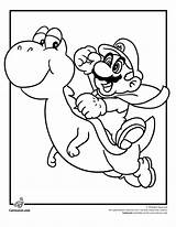 Coloring Mario Pages Yoshi Bros Games sketch template