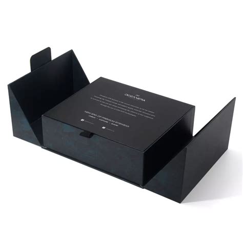 luxury custom design printed black packaging box prestige creations
