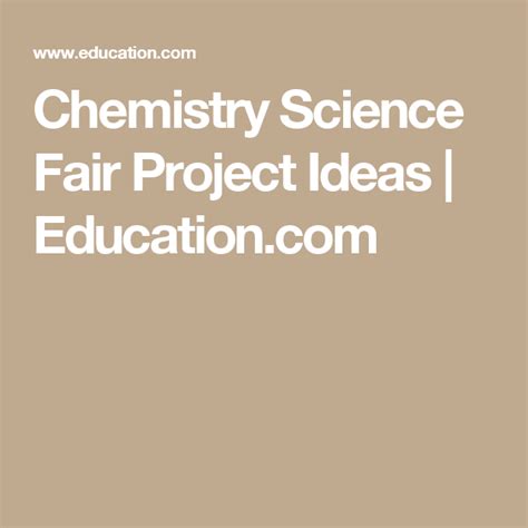 Chemistry Science Fair Project Ideas