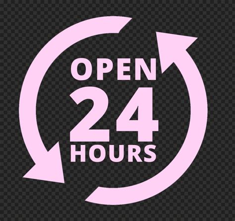 open  hours pink logo icon sign png image citypng
