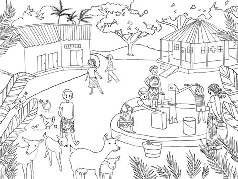 village scene coloring pages coloring pages