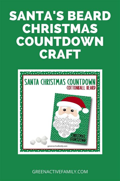 santa beard countdown countdown  christmas santas beard printable