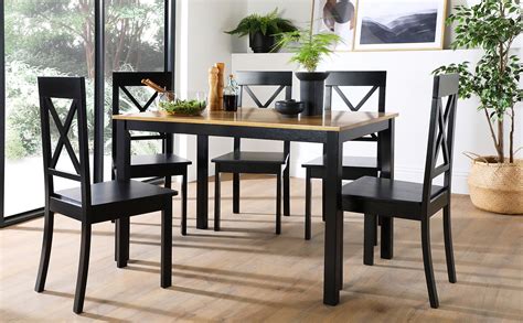 milton painted black  oak dining table   kendal black chairs