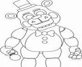 Fnaf Coloring Nights Pages Five Freddys Golden Freddy Printable Marionette Template sketch template