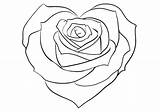 Coloring Pages Roses Heart Rose Hearts Shaped Printable Drawing Kids Drawings Tattoo Cute Beautiful Flower Colouring Draw Stencil Bestcoloringpagesforkids Step sketch template