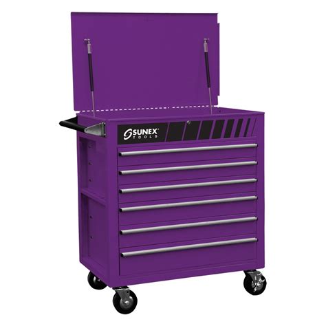 sunex® 8057p premium purple full drawer service cart