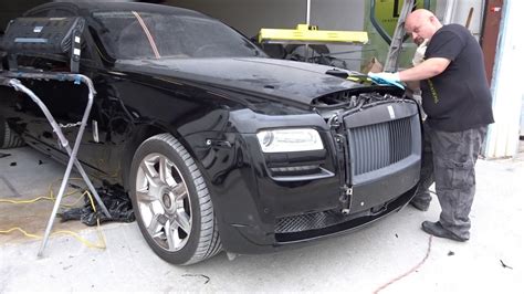 bought wrecked rolls royce  copart repair part  pain