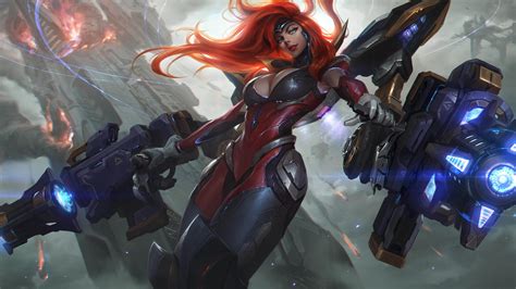 league of legends video game gun goddess miss fortune skin spotlight 4k